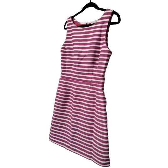 Halogen Pink White Striped Sleeveless Side Pockets Back Cutout  Dress Size 12 - Picture 5 of 12